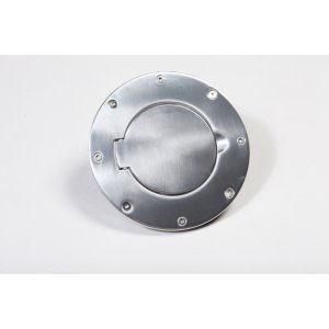 Jeep Wrangler Fuel Tank Cap - Rugged Ridge - Non-Locking, Billet Style - Polished Aluminum - `97-`06